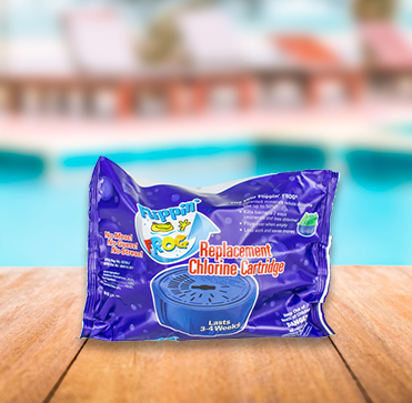 Flippin' FROG Replacement Chlorine Cartridge for small floating pool systems – Available at Pools Plus More, Yorktown Heights, NY.