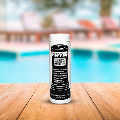 PEPPER salt water pool treatment 2lb container - Pools Plus More Yorktown Heights NY.